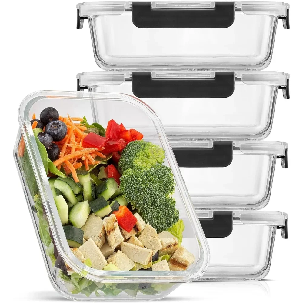 Meal Prep Glass Containers With Lids - y Conteneurs de conservation des aliments
