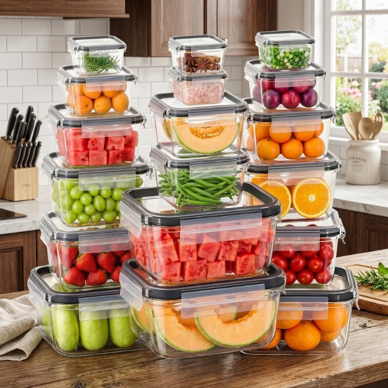 Meal Prep Glass Containers With Lids - 18 pièces/ensemble de récipients de stockage