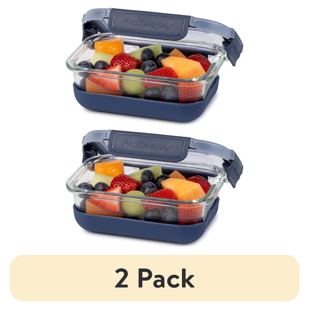 Meal Prep Glass Containers With Lids - Lot de 2 récipients de conservation