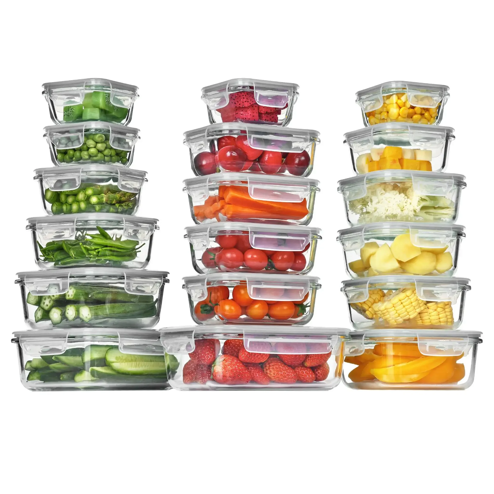 Meal Prep Oven Safe Containers - Lot de 18 récipients de stockage