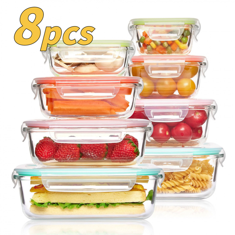Meal Prep Oven Safe Containers - Boîte de conservation alimentaire en verre