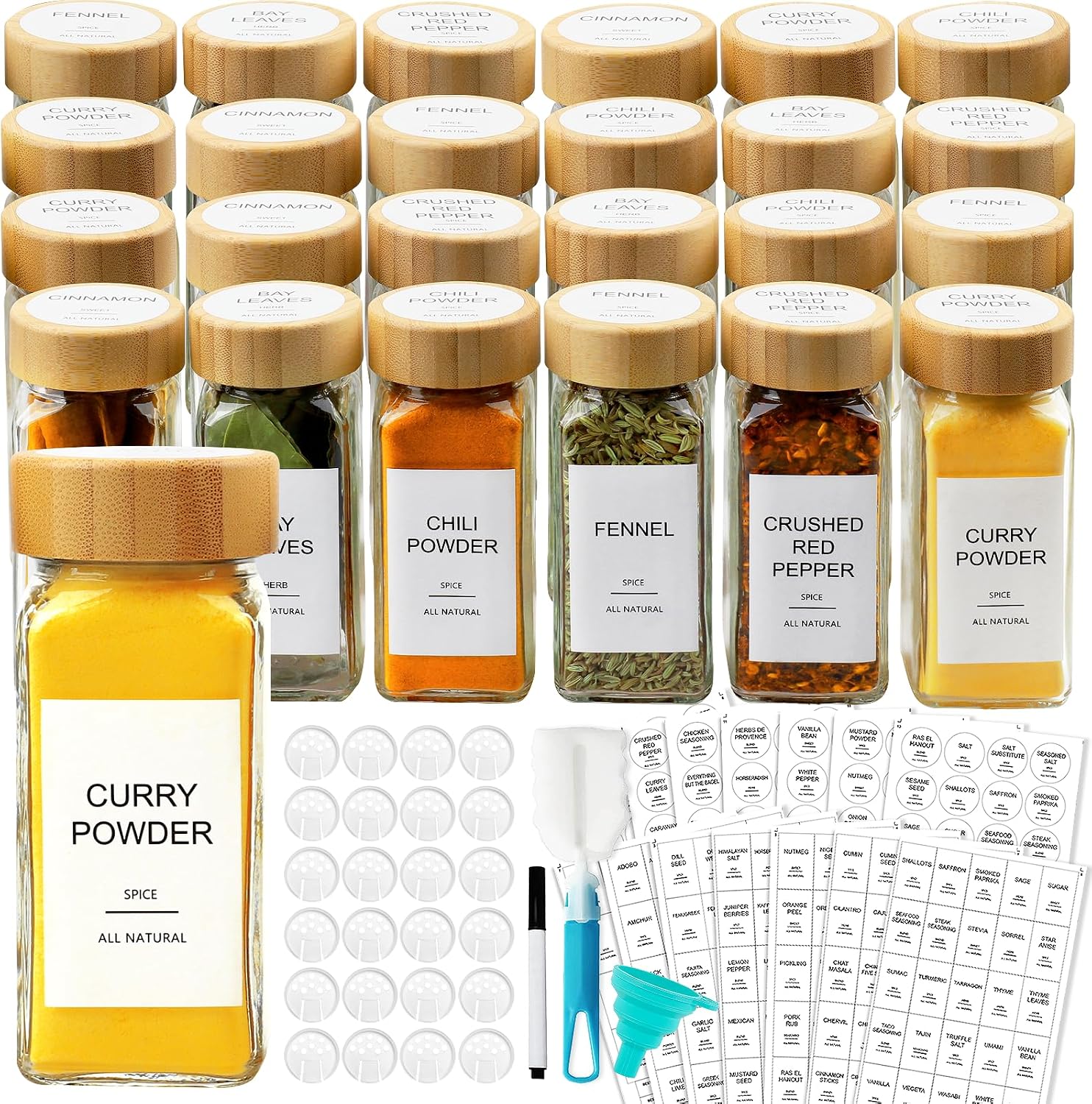 Spice Jar Labels - Bocaux à épices en verre avec