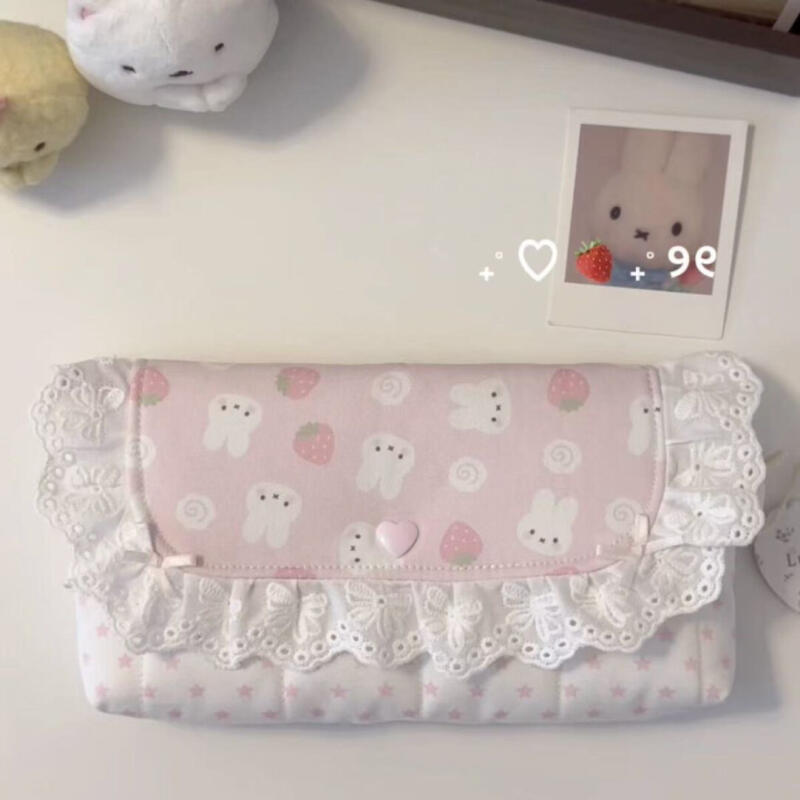Strawberry Huller - Trousse à crayons rose Kawaii à