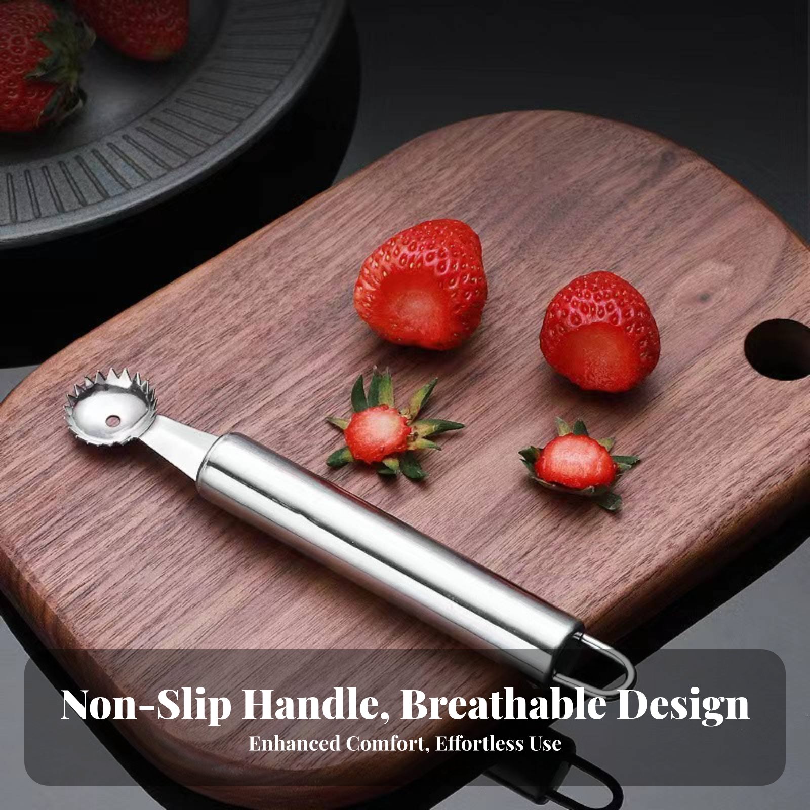 Strawberry Huller - Éplucheur de fraises multifonctionnel, extracteur de