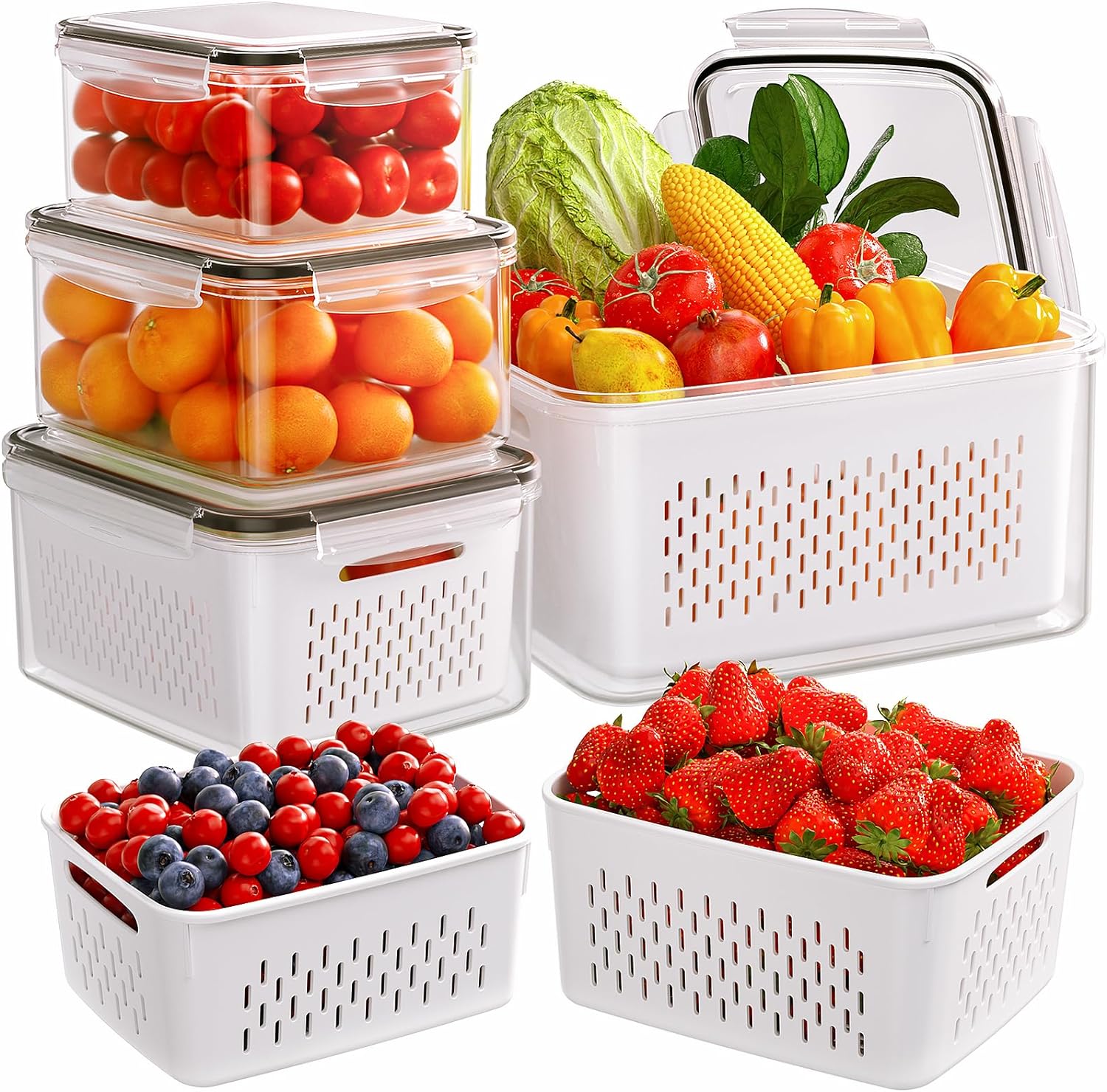 Meal Prep Oven Safe Containers - Ensemble de 4/5/6/8 contenants hermétiques pour