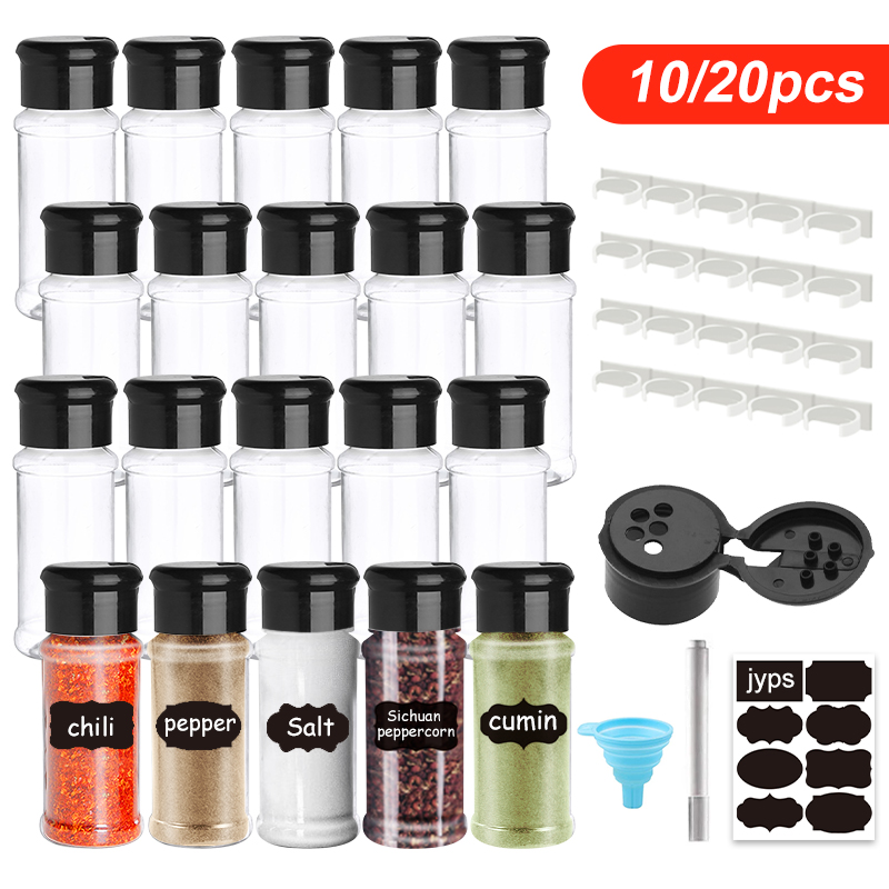 Spice Jar Labels - 5/10/15/20PC 3.3oz/100ml pots vides bouteilles d'épices