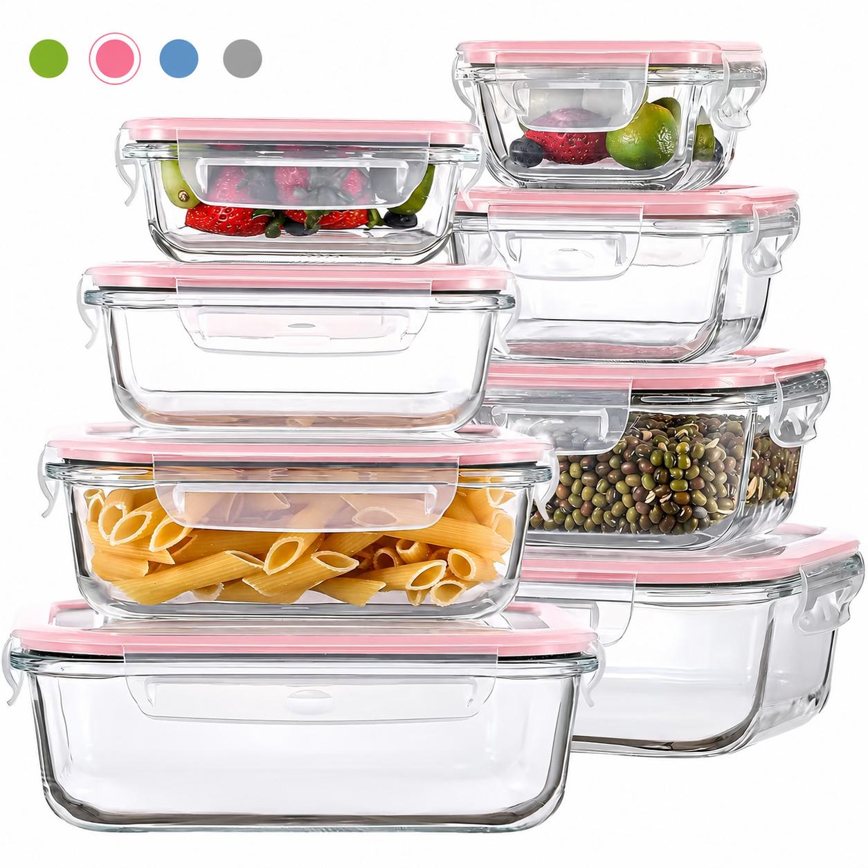 Meal Prep Oven Safe Containers - Ensemble de 8/12 contenants de stockage
