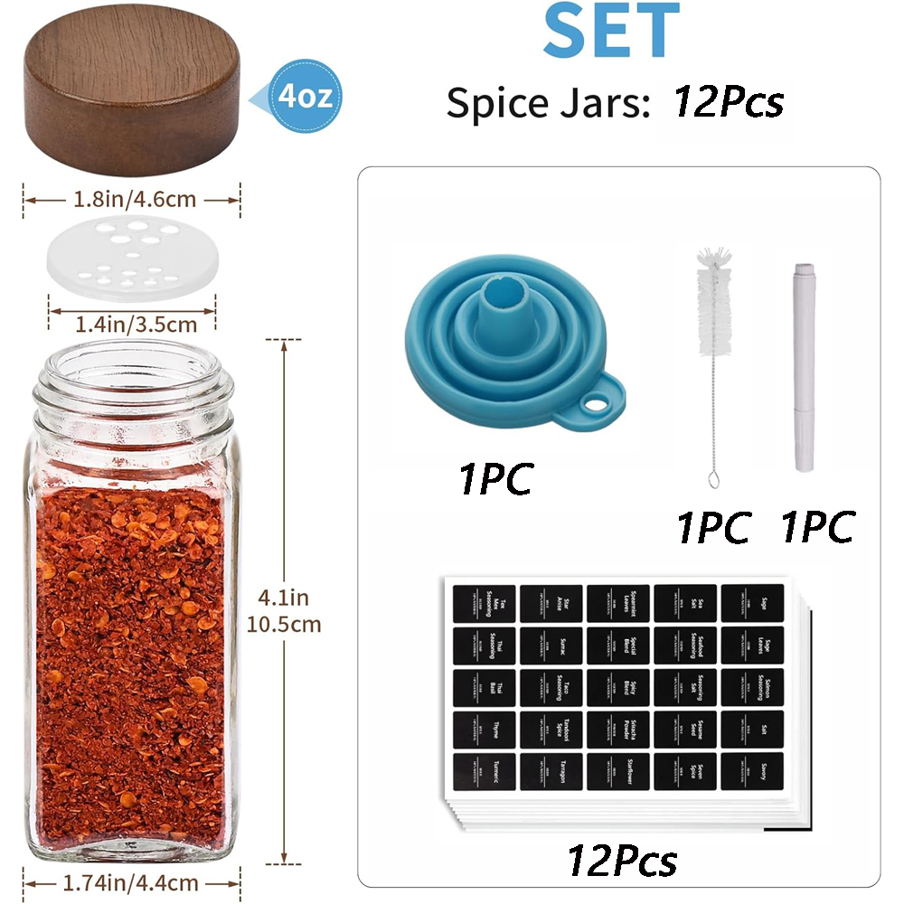 Pots à épices en verre avec ét - Spice Jar Labels avis et prix
