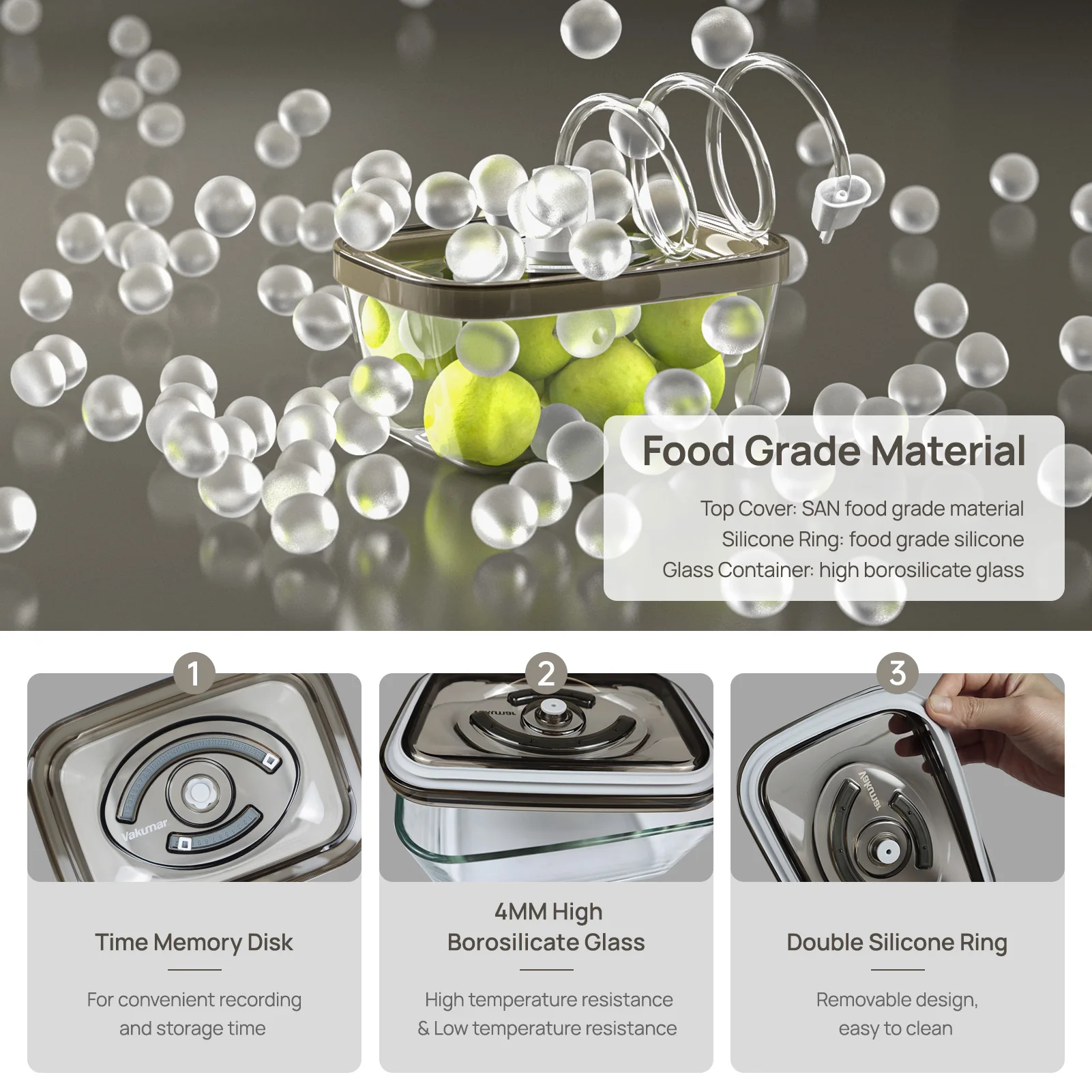 Vakumar-Scelleuse sous vide he - Meal Prep Glass Containers With Lids avis et prix