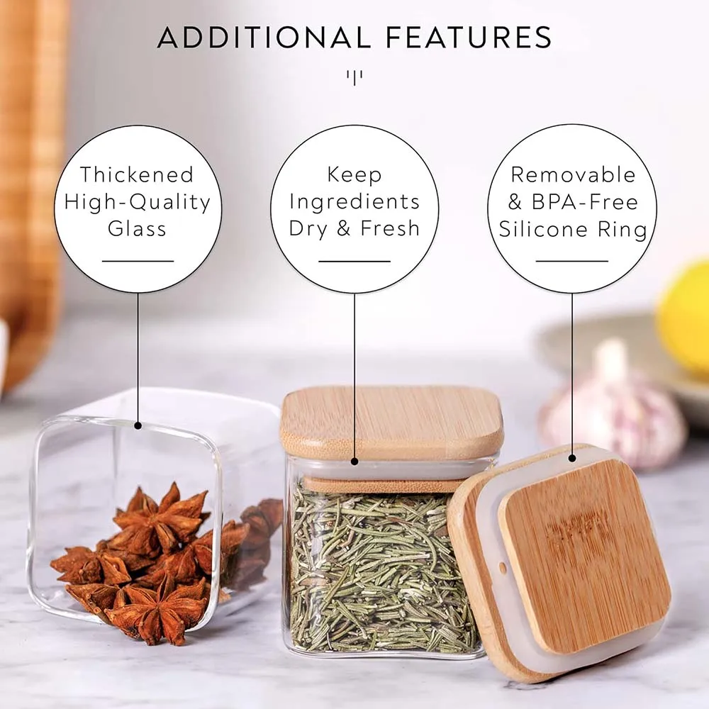 Pots à épices carrés de 5oz av - Meal Prep Glass Containers With Lids avis et prix