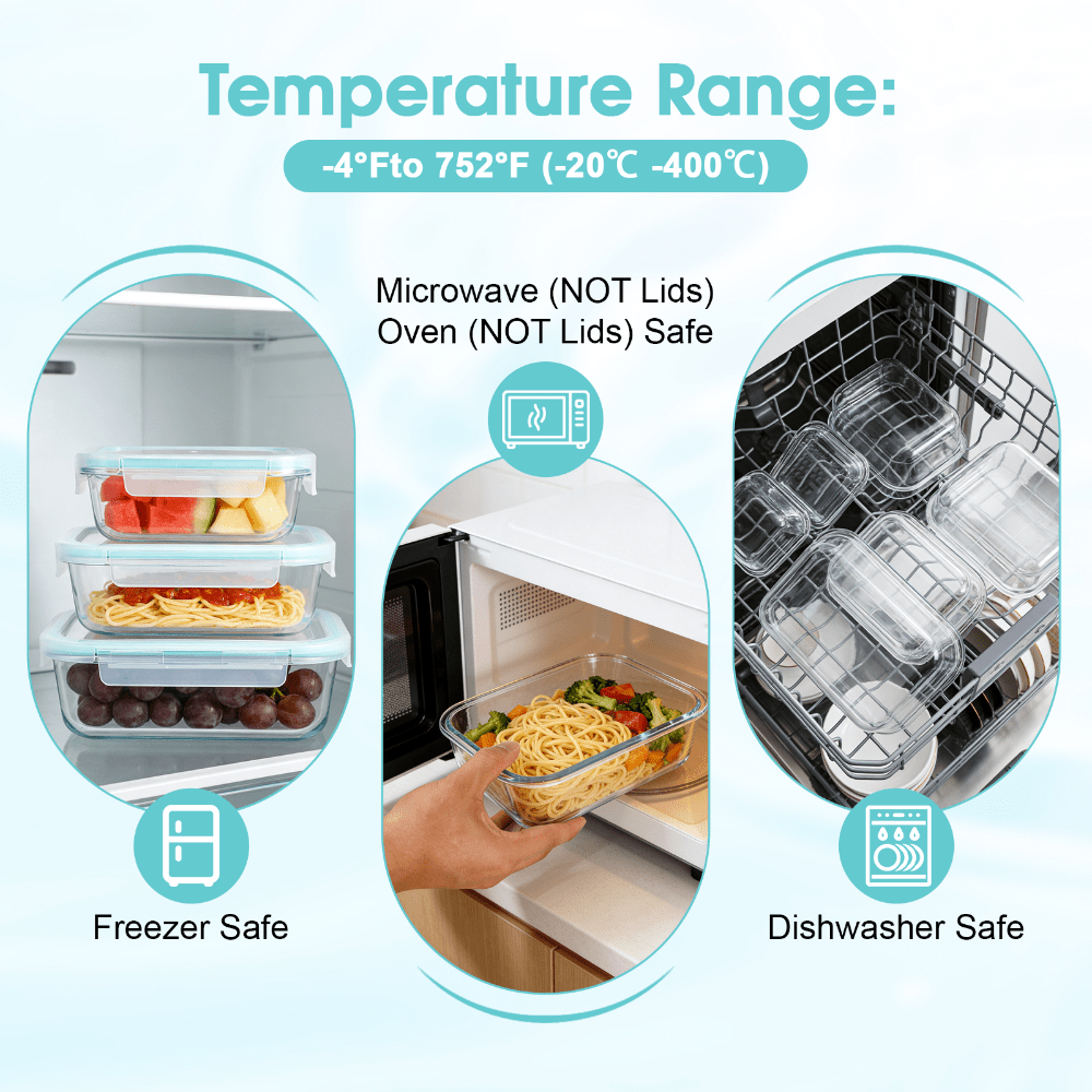 Contenants de stockage aliment - Meal Prep Oven Safe Containers avis et prix