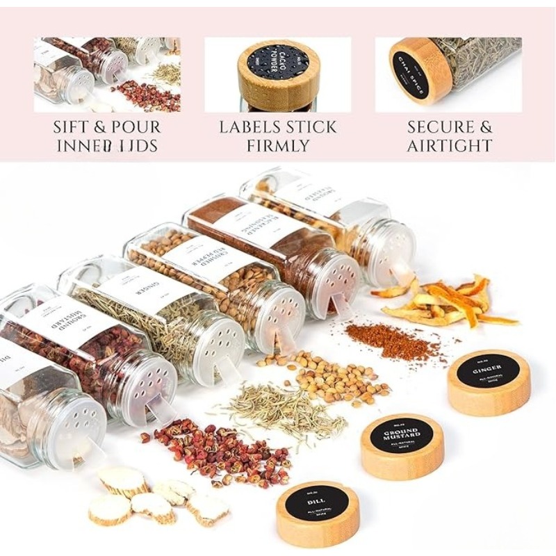 Ensemble de pots à épices carr - Spice Jar Labels avis et prix
