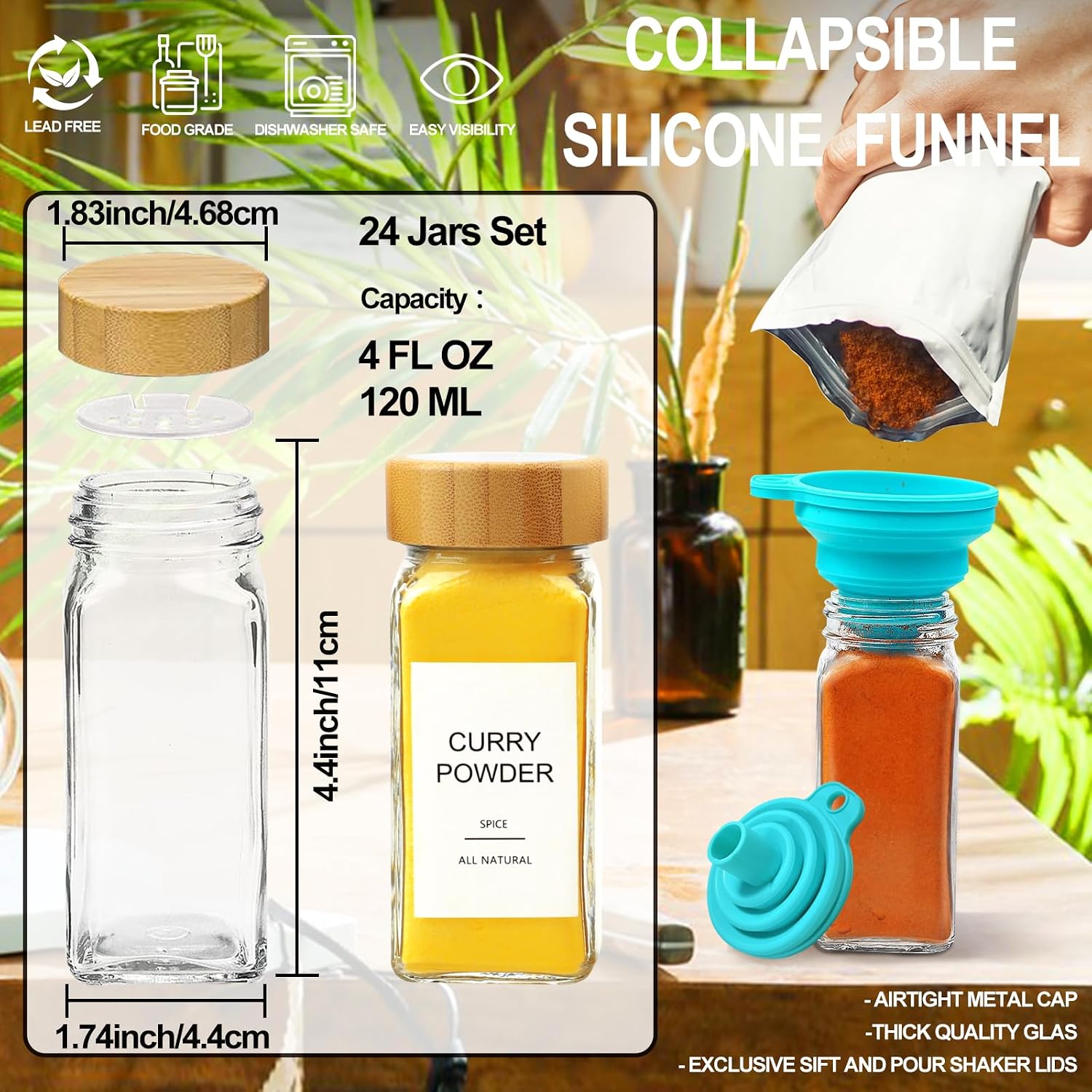 Bocaux à épices en verre avec  - Spice Jar Labels avis et prix