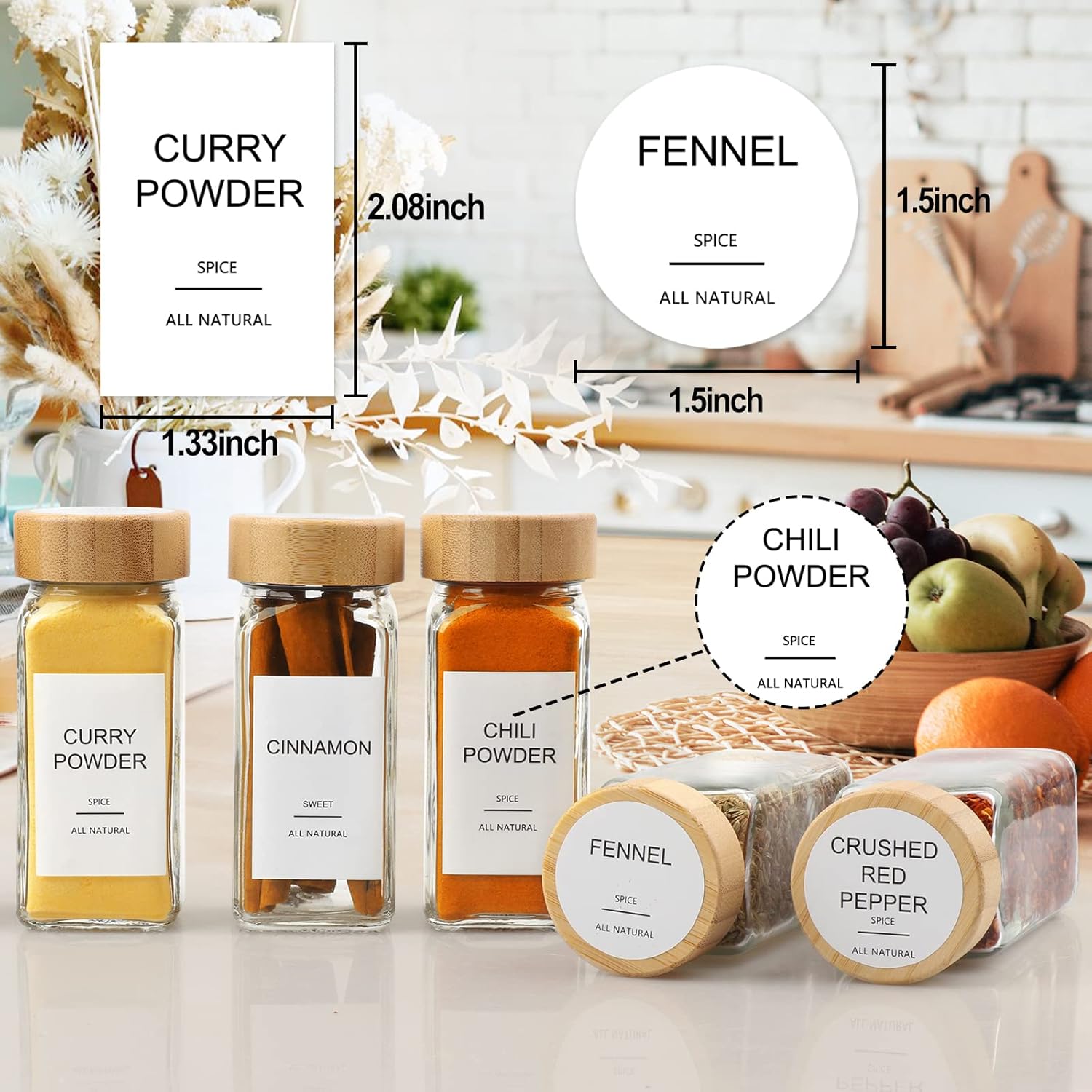 Bocaux à épices en verre avec  - Spice Jar Labels avis et prix