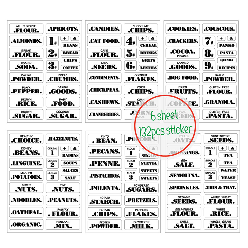 132pcs Cuisine Autocollants Al - Spice Jar Labels avis et prix