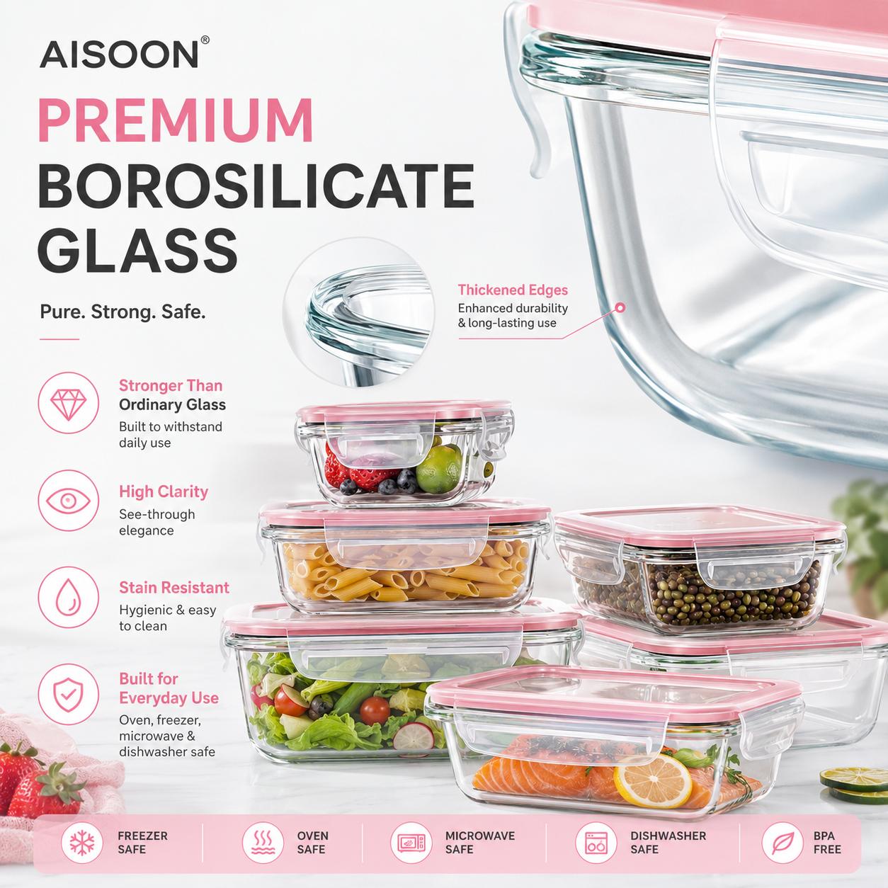 Ensemble de 8/12 contenants de - Meal Prep Oven Safe Containers avis et prix